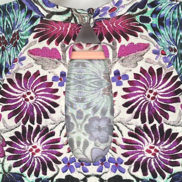 Free People Psychedelic Floral Dress SP Boho Festival Party Rave Art Fun Vibes - Picture 6 of 13